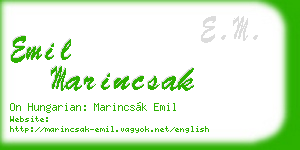 emil marincsak business card